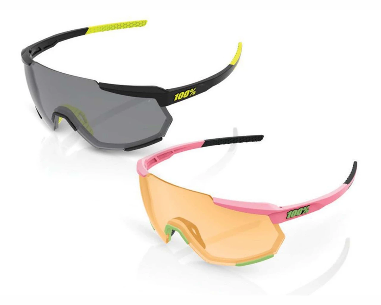 100% Racetrap Smoke Lens - Sport Sonnenbrille | Matte Washed Out Neon Pink – Bild 2