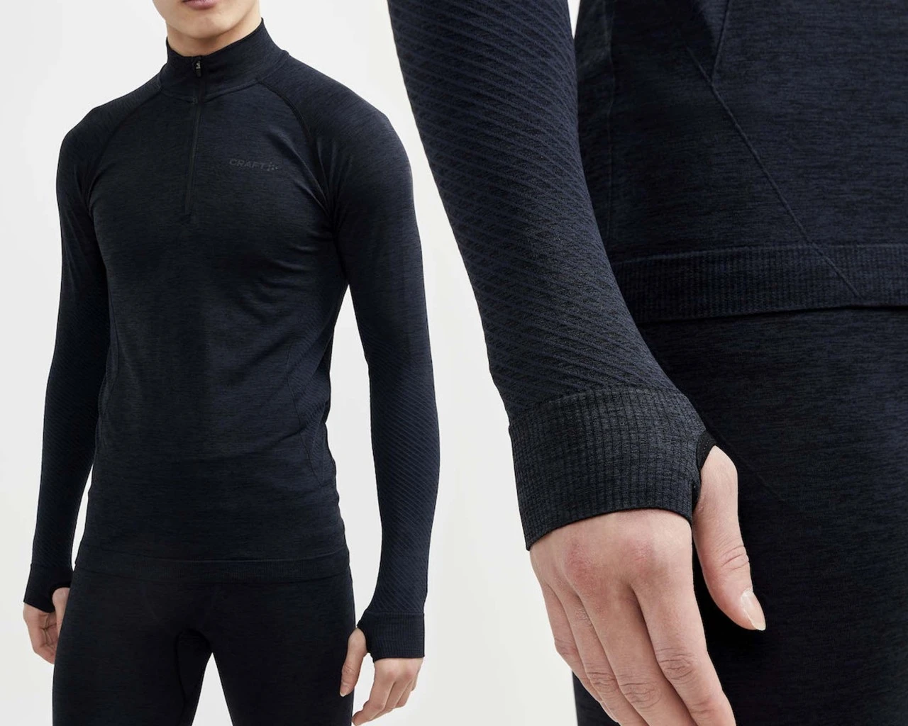 Craft Core Dry Active Comfort HZ Shirt Langarm | Black – Bild 3