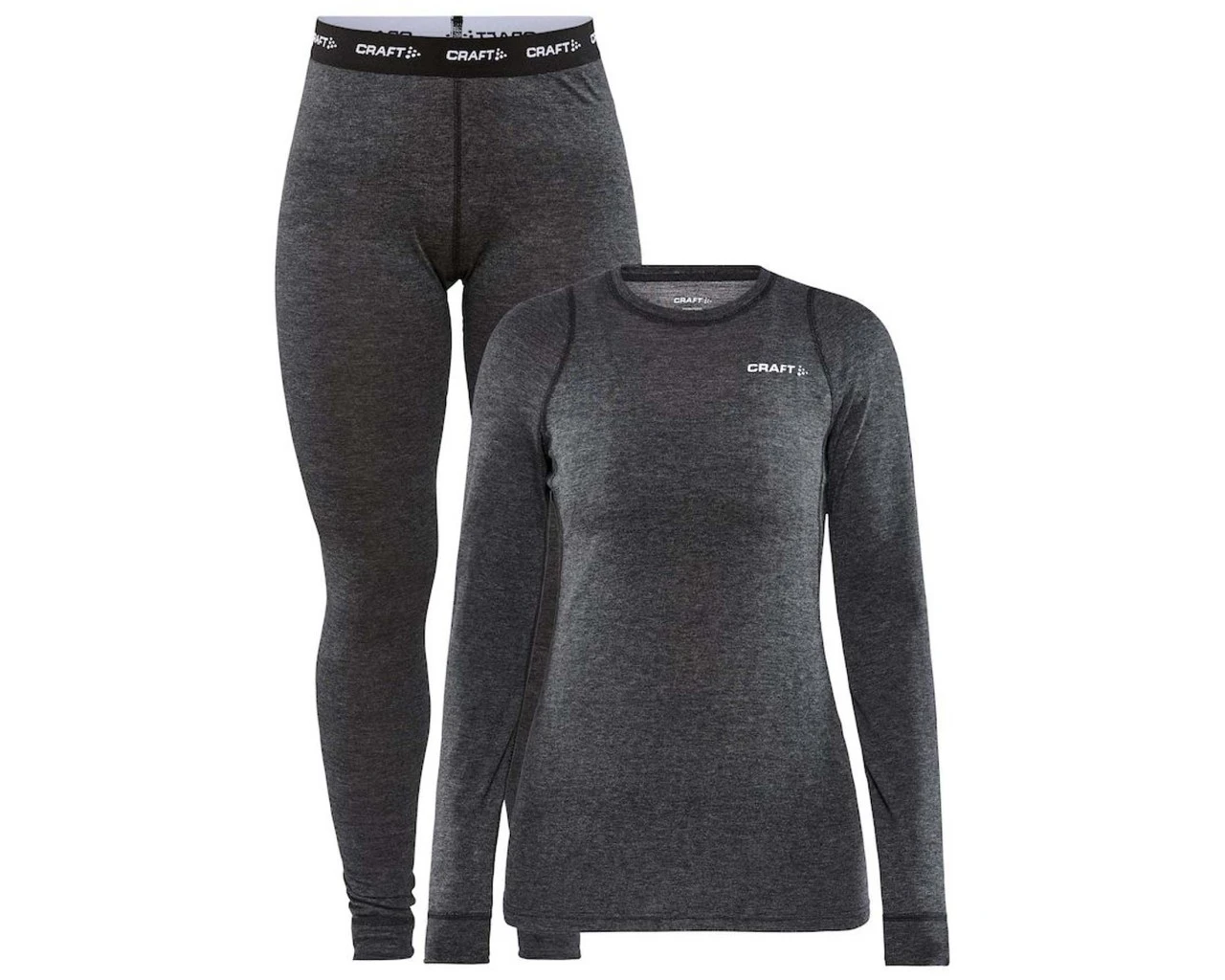 Craft Core Wool Merino Damen Baselayer-Set Lang | Black-melange