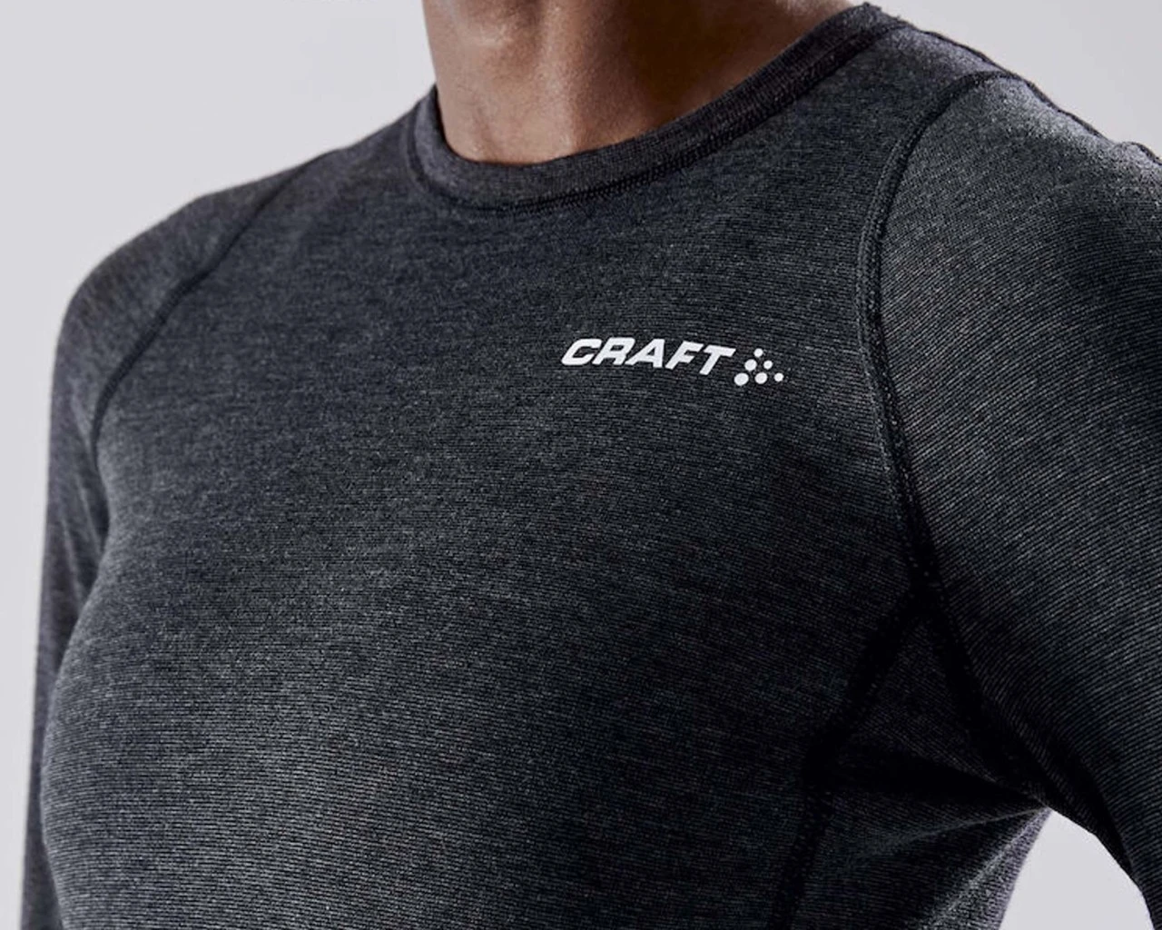 Craft Core Wool Merino Damen Baselayer-Set Lang | Black-melange – Bild 7