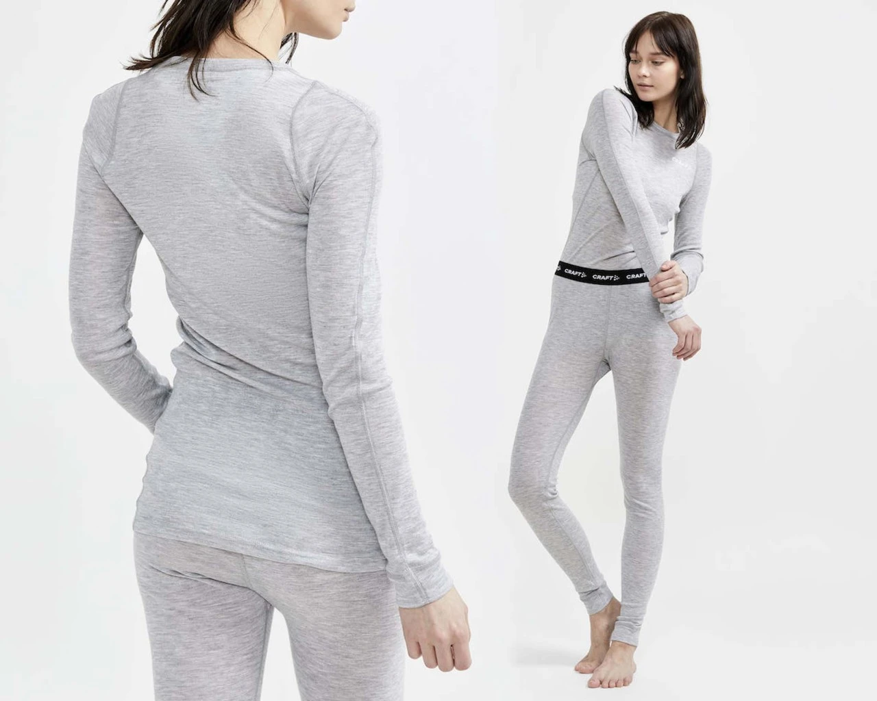 Craft Core Wool Merino Set Damen Langarm | Ash-melange – Bild 4