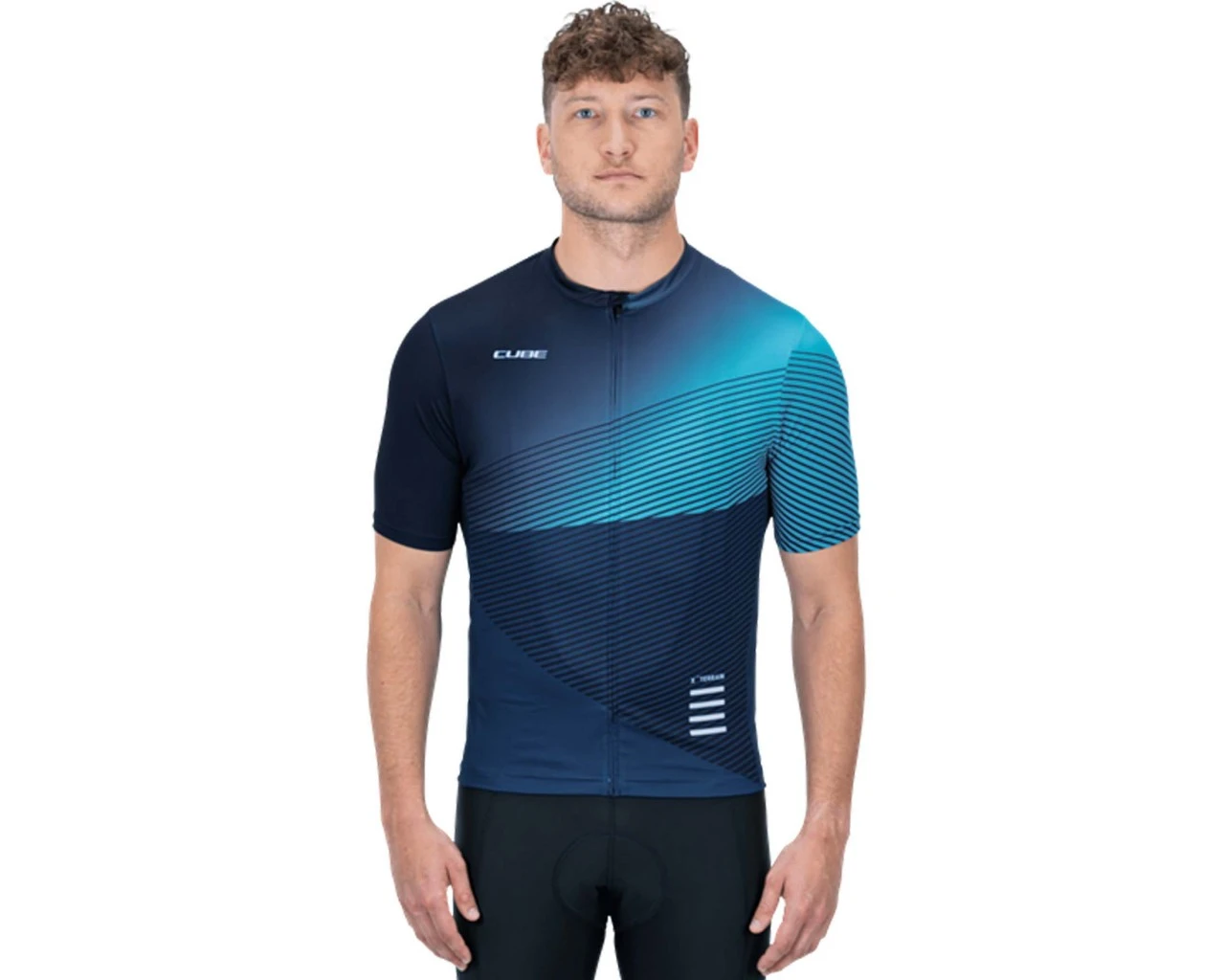 Cube ATX Trikot Full Zip Kurzarm | Blue – Bild 2