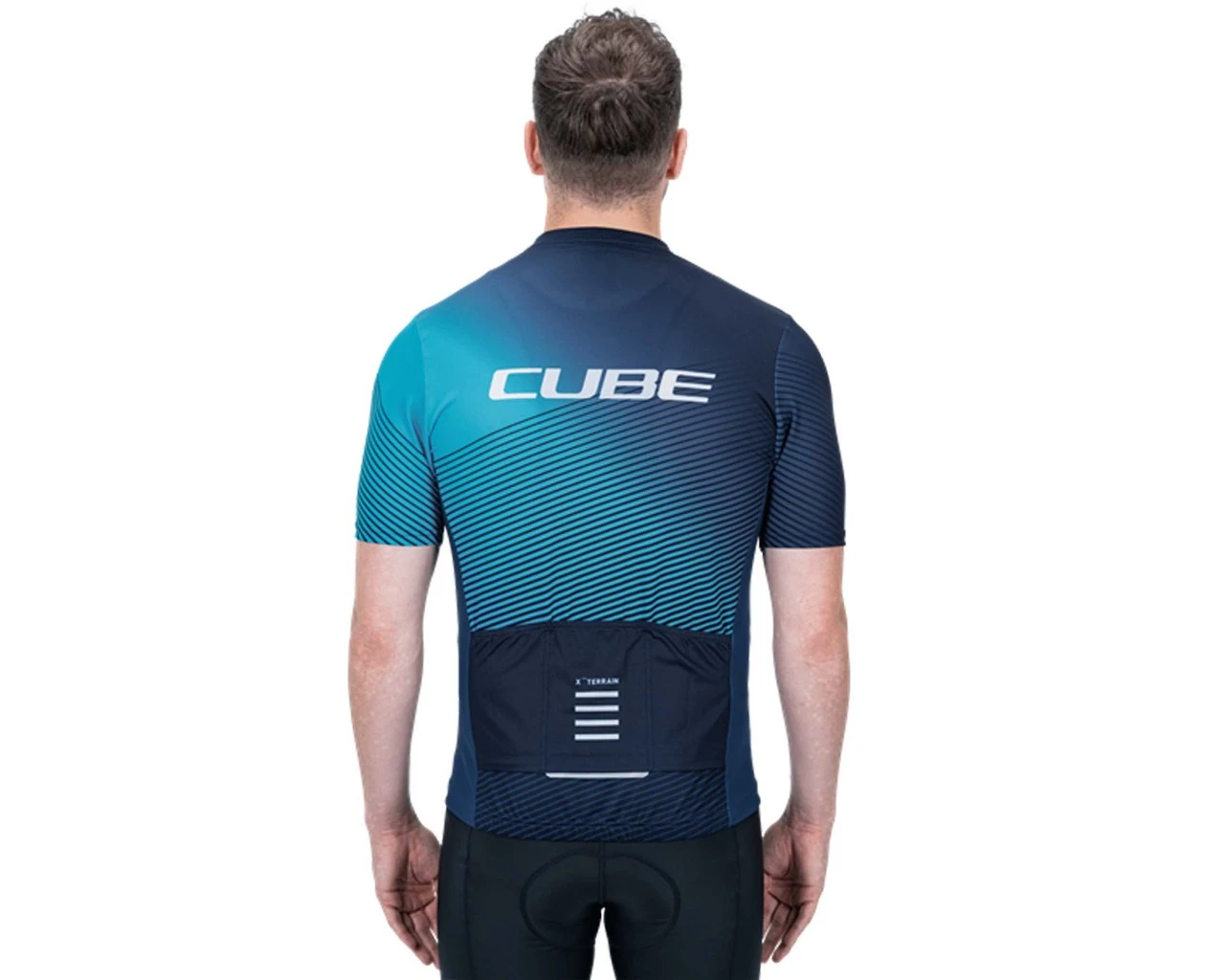 Cube ATX Trikot Full Zip Kurzarm | Blue – Bild 3