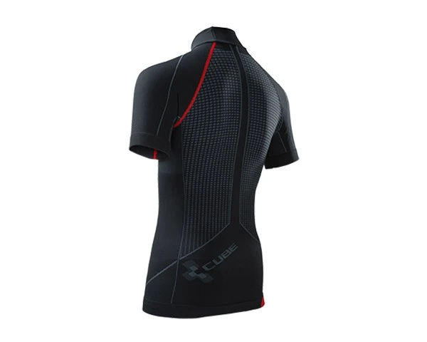 Cube Funktionsunterhemd Cold Conditions Kurzarm Blackline | Schwarz/grau/rot – Bild 2