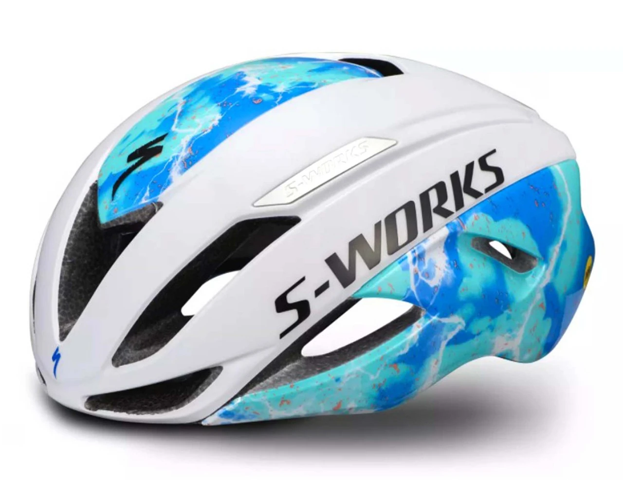 Specialized S-Works Evade Rennrad Helm MIPS (ANGi-kompatibel) | Matte Dove Grey-gloss Cobalt Blue-la