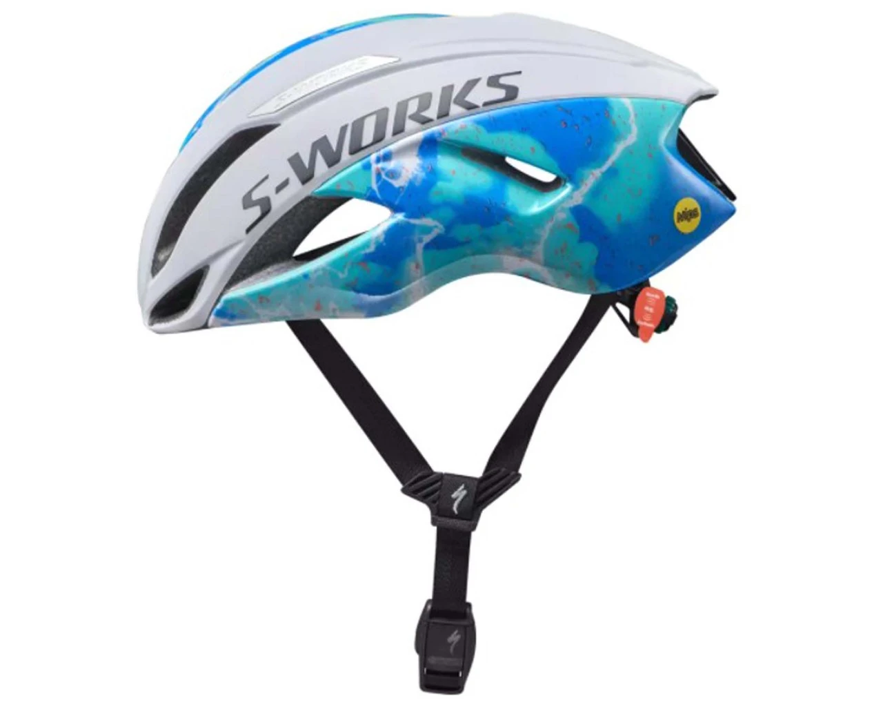 Specialized S-Works Evade Rennrad Helm MIPS (ANGi-kompatibel) | Matte Dove Grey-gloss Cobalt Blue-la – Bild 2