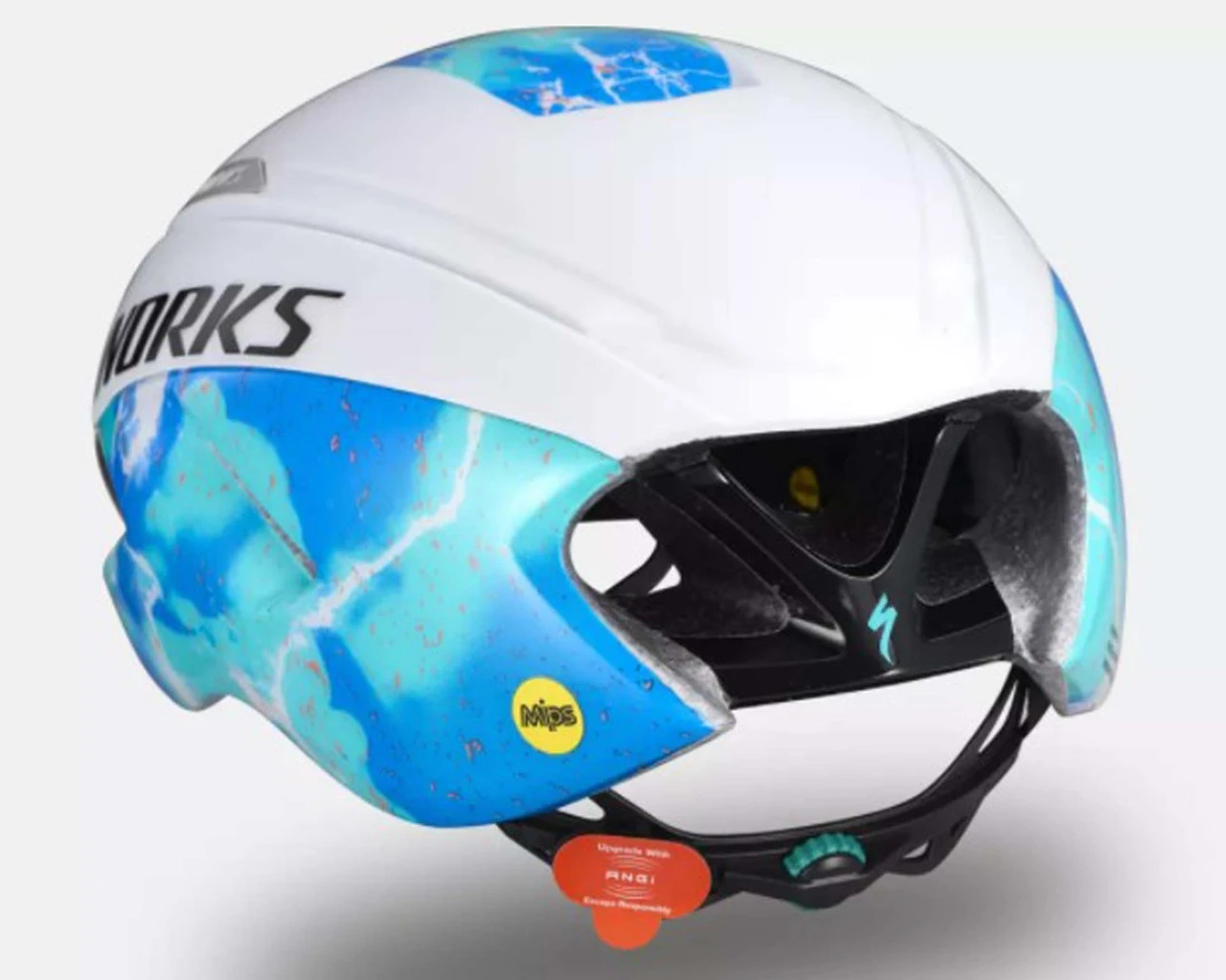 Specialized S-Works Evade Rennrad Helm MIPS (ANGi-kompatibel) | Matte Dove Grey-gloss Cobalt Blue-la – Bild 5