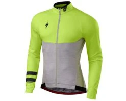 Specialized Therminal Trikot Langarm | Light Grey Heather-neon Yellow